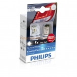 Лампа светодиодная Philips P21/5W RED 12/24V, 2шт/блистер 12899RX2